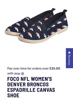 FOCO Women's Navy Denver Broncos Espadrilles